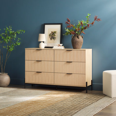 Asho Reeded 6-Drawer Double Dresser