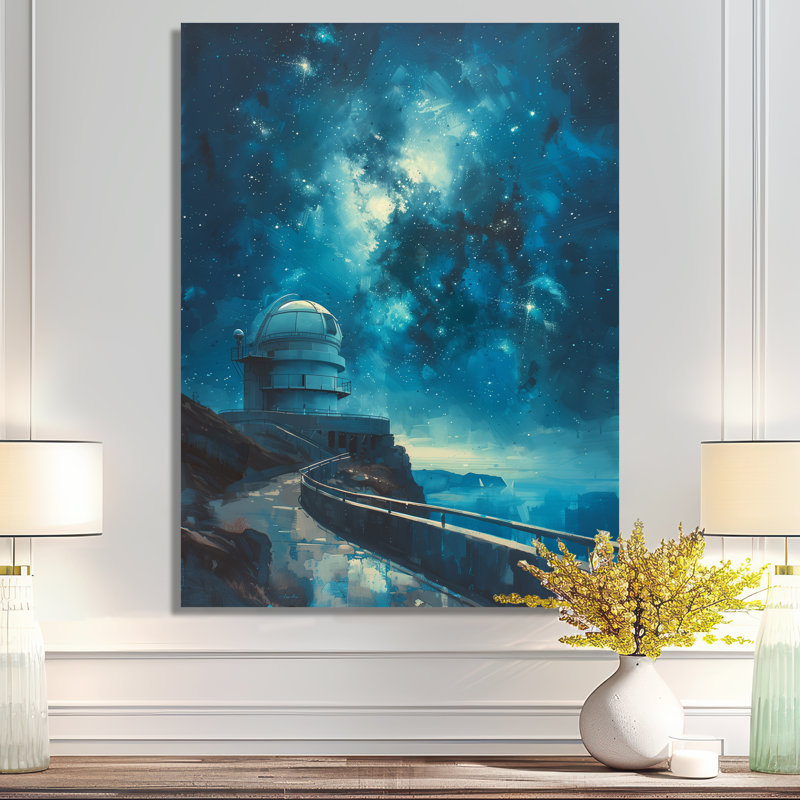 «Blue White Star Station Observer II», reproduction d'art mural, Métal métal, H 30 po x l 40 po x P 1,5 po