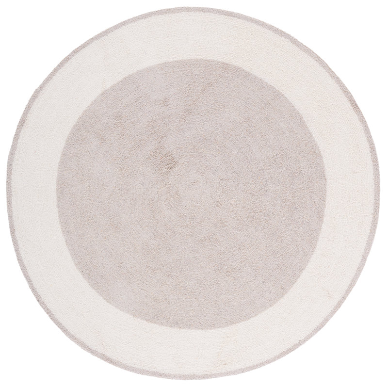 Sirvon Handtufted Recycled Cotton Machine Washable Rug, Round 5'