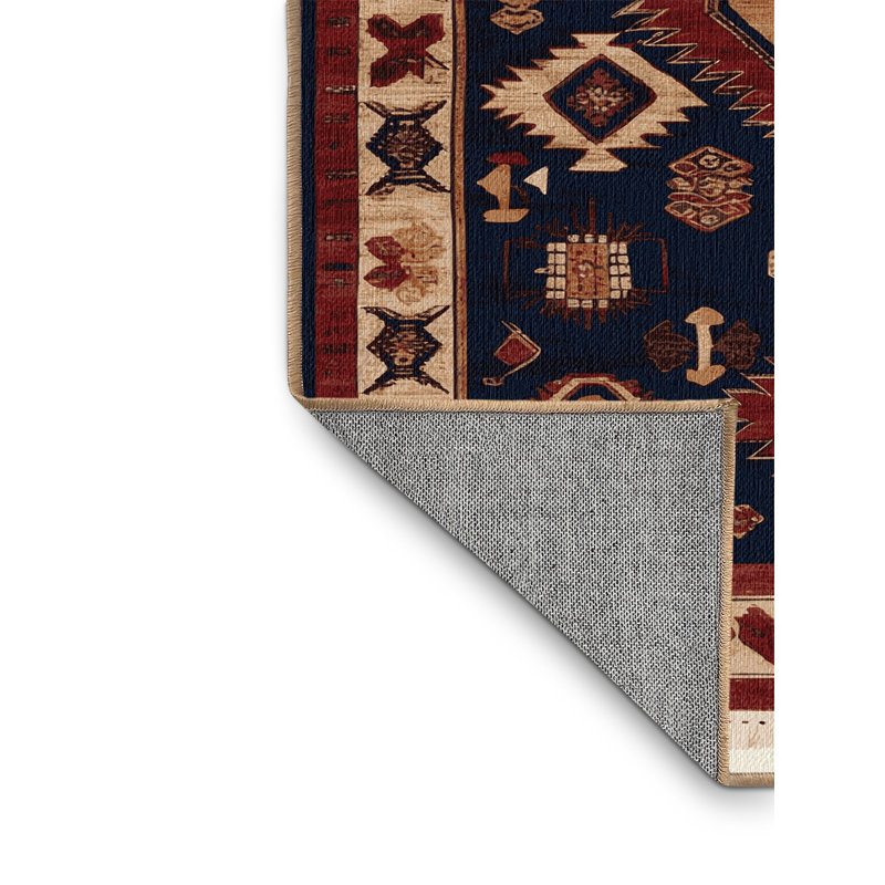 Machine Washable Persian Brown Area Rug, Round 6'