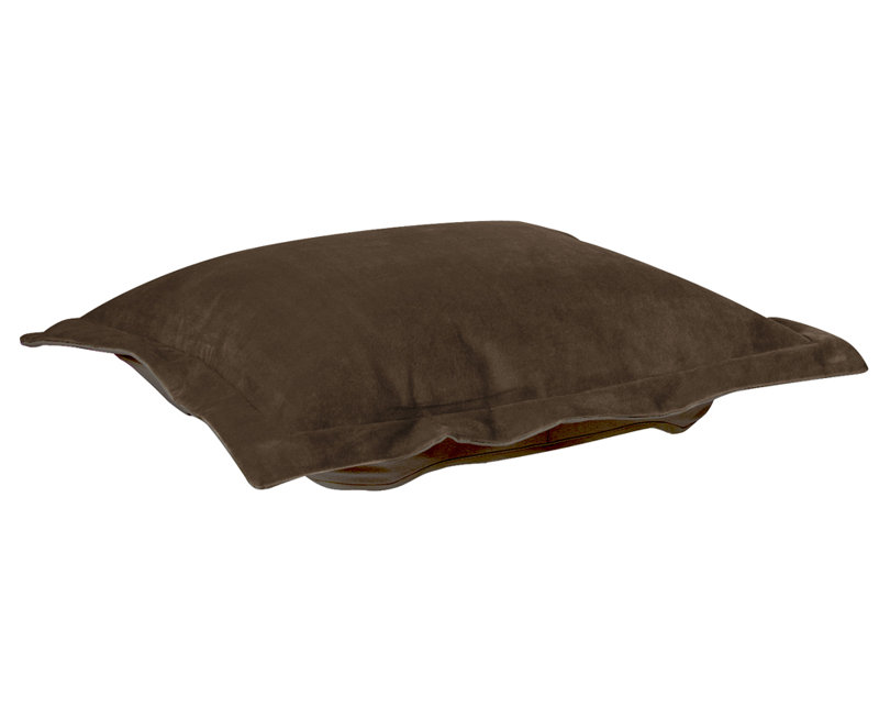 Azaria Polyester Box Cushion Ottoman Slipcover, Bella Chocolate Performance Velvet