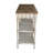 63X19.5X35.5" Three-Tiered Wooden Console Table With Distressed White And Beige Finish