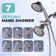 Round Single Lever 7-Function Showerhead With 1.8 GPM Flow Rate, Tub And Shower Mixer Faucet In Brushed Nickel