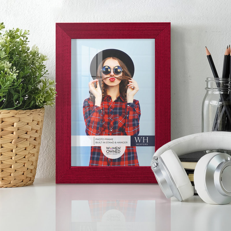 Red Wood Picture Frame - Set of 10, 5" x 7"