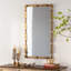 Miroir mural rétro en bois sculpté rond avec cadre colonne décorative rétro