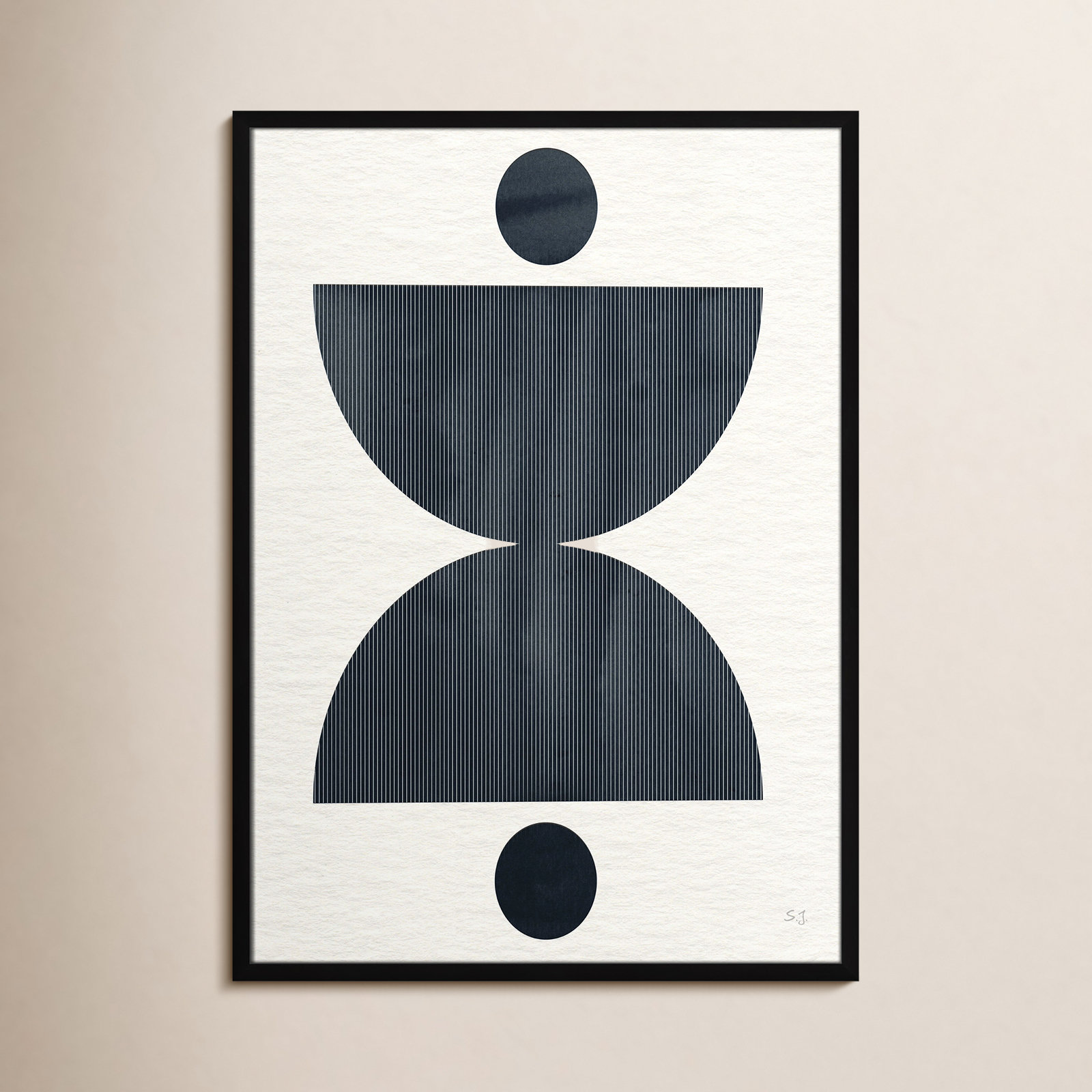 Eclipse II Print by Susan Jill, 35.5" H x 25.5" W x 0.75" D, Satin Black Framed