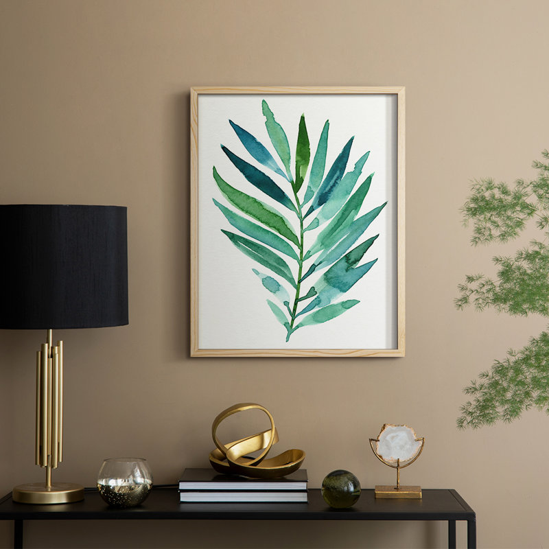 Palm Frond Flow I Framed Print - Solid Wood, 11" H x 9" W