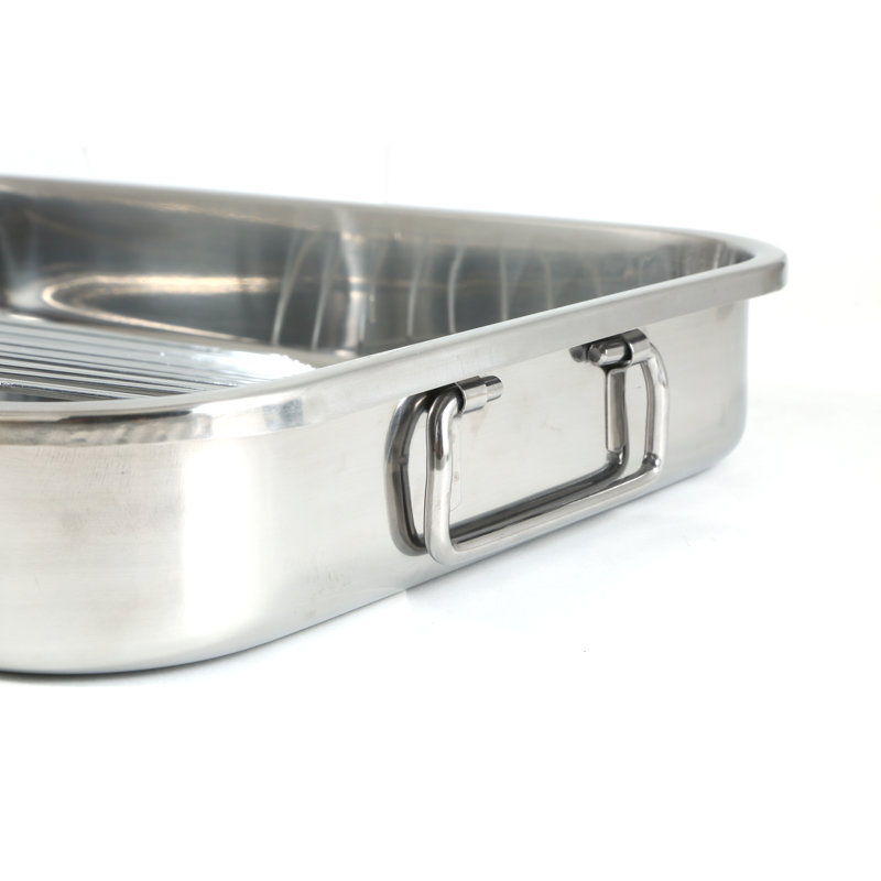 Stainless Steel 4-Piece Lasagna and Roasting Pan Set with Handles