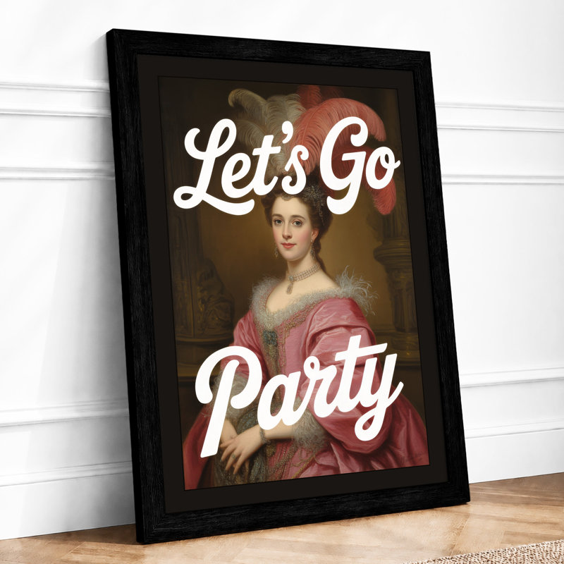 Let's Go Party Eclectic - Framed Print, Black, A3 - 42.0 x 29.7 cm