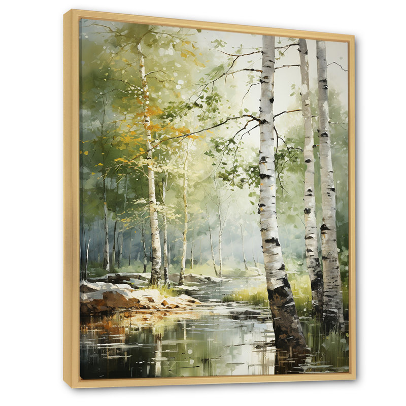 «Tranquil Shadows Green Forest III», reproduction sur toile, H 20 po x l 12 po x P 1 po, Cadre naturel flottant