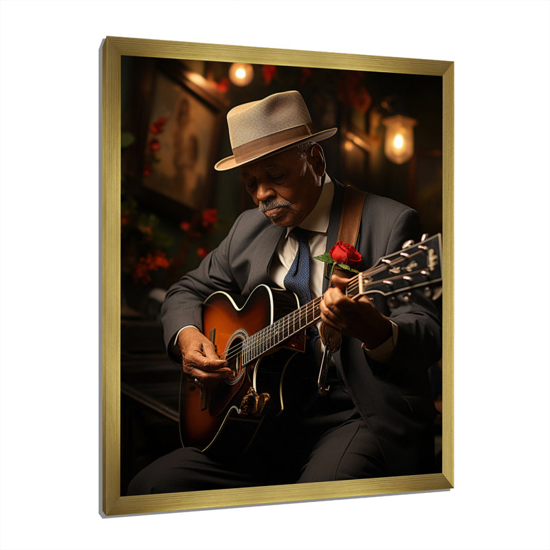 Yewell Music Bluegrass Jam Earthy II, H 20 po x l 12 po x P 1 po, Encadrement doré