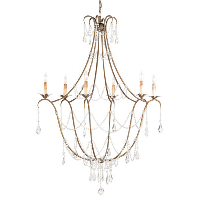 Elizabeth 6 - Light Candle Style Empire Chandelier with Crystal Accents