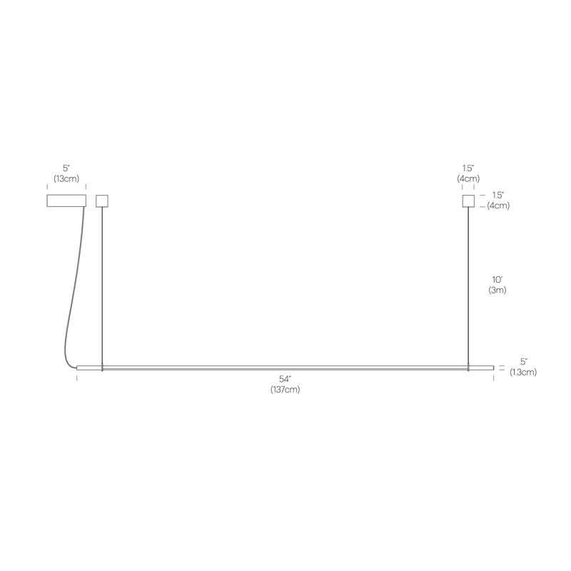 Luminaire suspendu linéaire à 1 lumière pour îlot de cuisine T.O, Chrome / gris graphite, Chrome