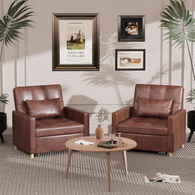 Faux Leather Accent Chair