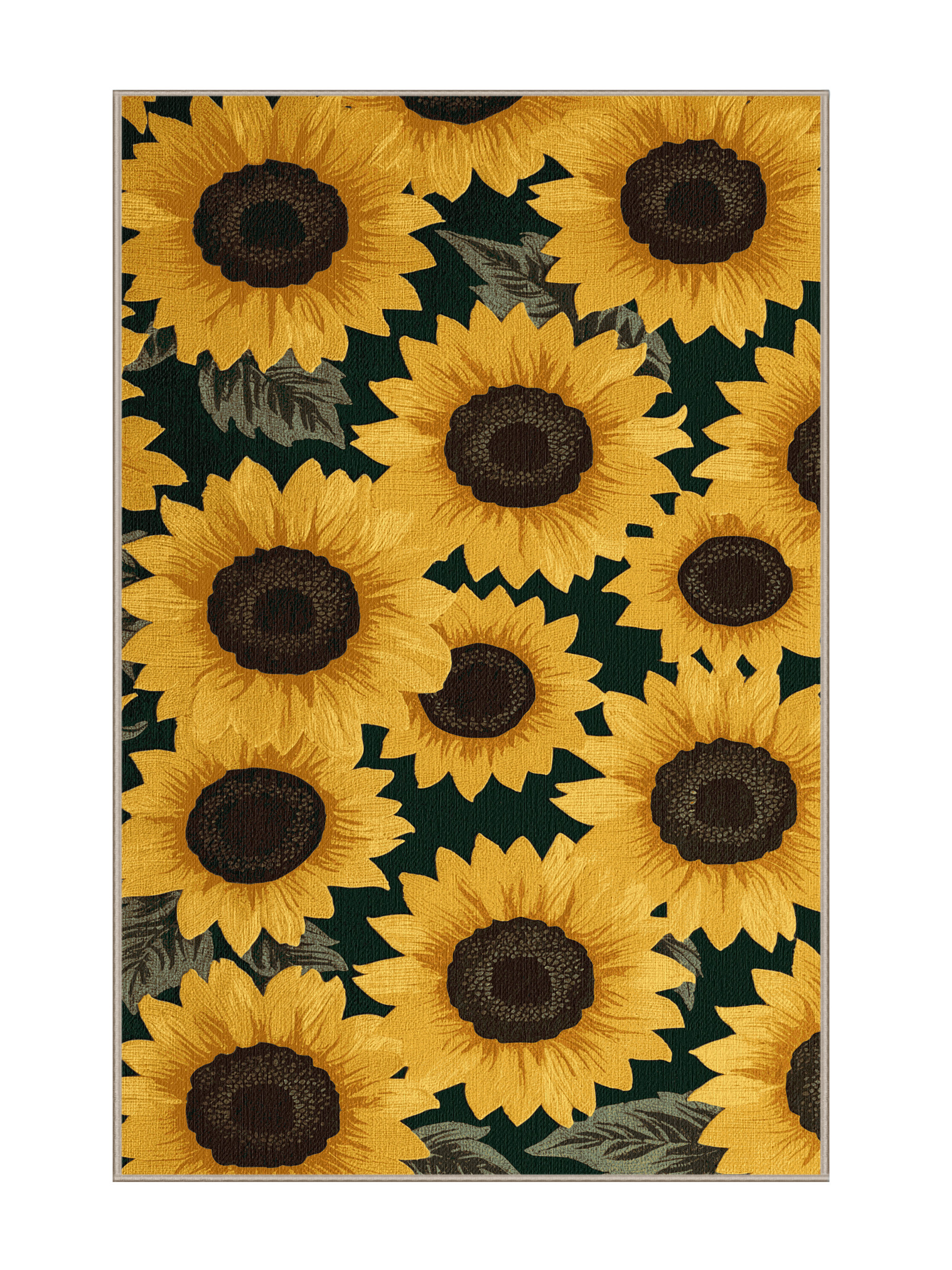 One Allium Way® Washable Sunflowers Farm Area Rug | Wayfair
