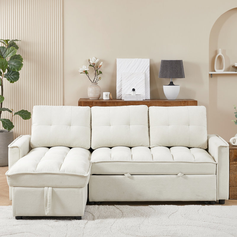 78,75 po inclinable avec charge et revêtement en chenille, beige, 3 pièces, chenille modulaire en forme de L, espace de rangement