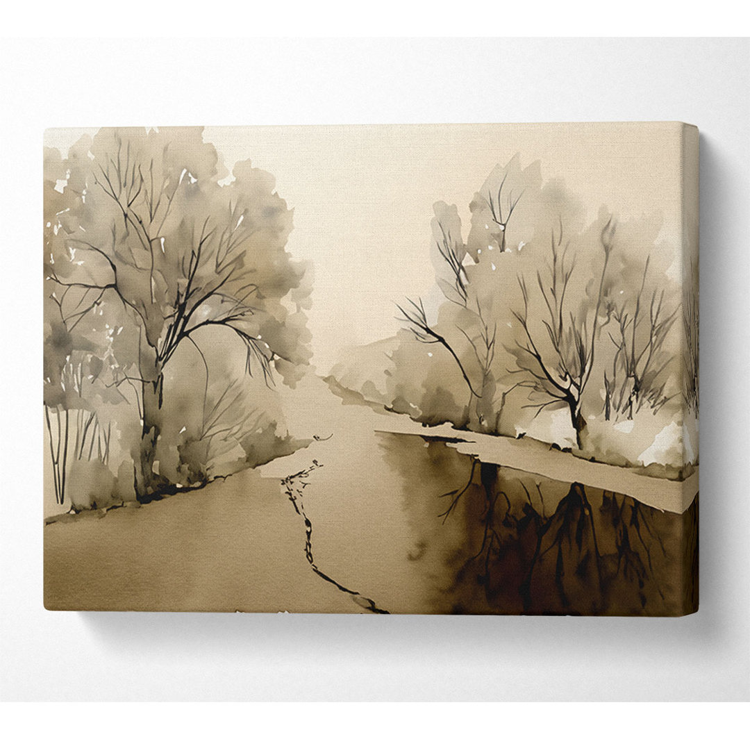 Winter Wonderland Sepia - Kunstdrucke auf Segeltuch