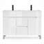 Ensemble de meuble-lavabo double autoportant standard autoportant Abaokoro avec plateau en résine