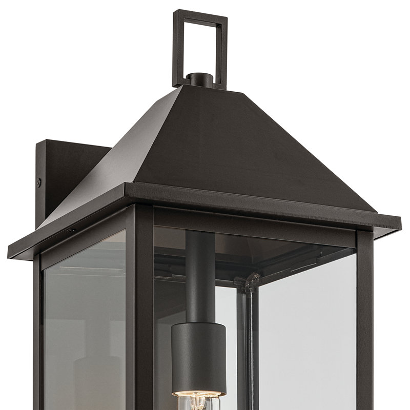 22" 1-Light Outdoor Wall Light with Clear Glass, Bronze