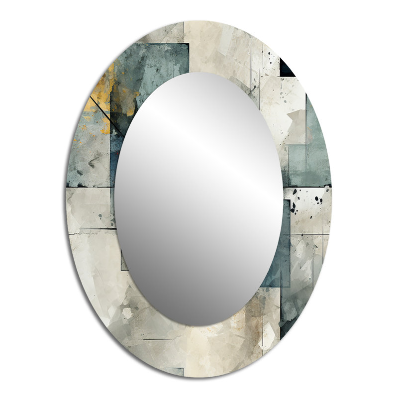 Miroir mural gris, H 40 po x l 30 po