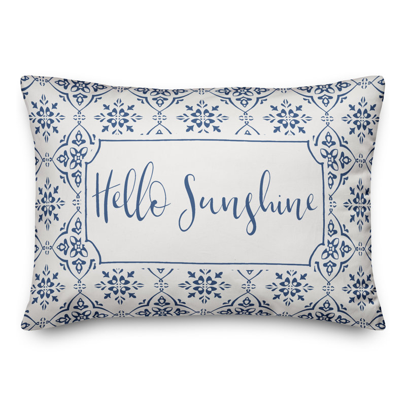 Geometric Outdoor Reversible Throw Pillow, Blue