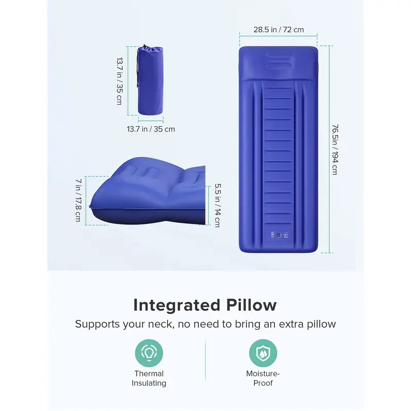Tapis de camping simple, bleu
