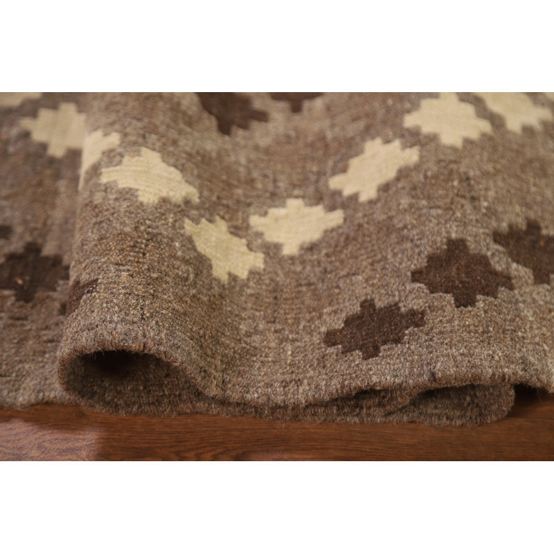 Tapis oriental brun Kilim 5 x 6