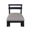 Chaise d'appoint 2 pièces avec finition noire et tissu gris