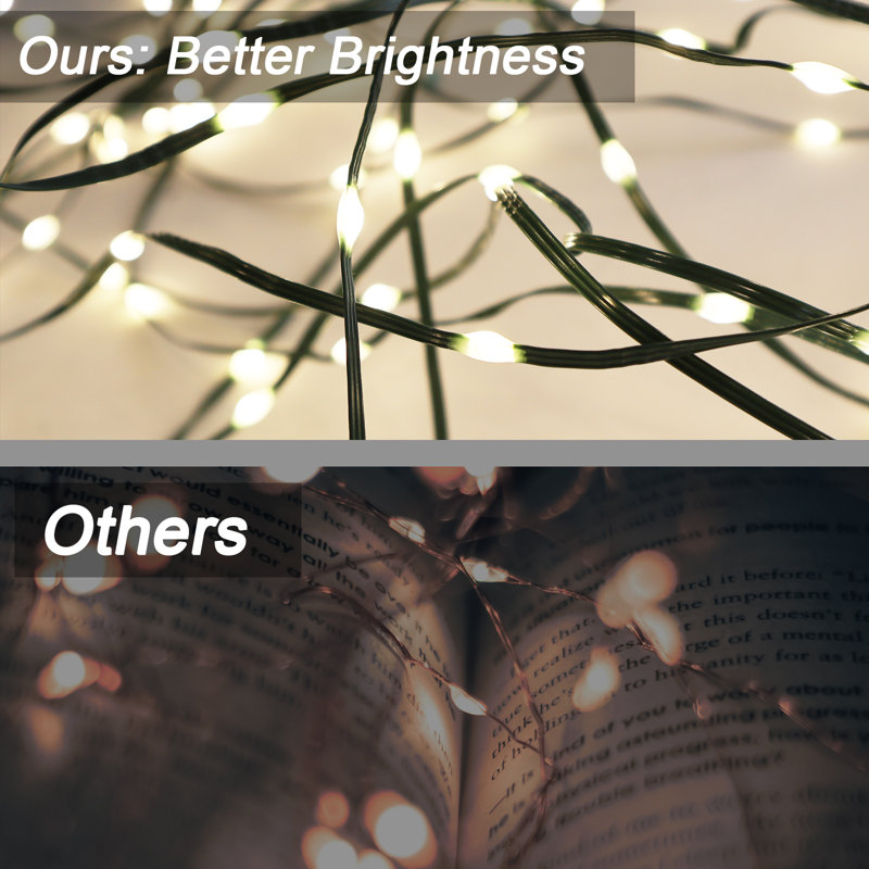 Aaraf 82' Led String Lights Clear Rubber Strand 8 Mode Adapter Indoor Outdoor, Green