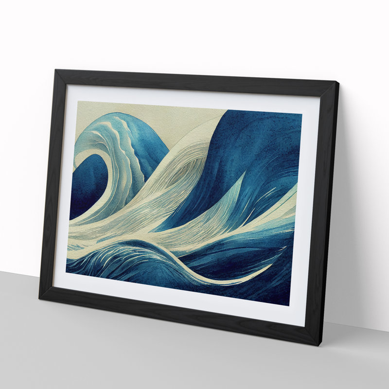 Surrealistic Ocean Wave Vol.2 Abstract, Black, 46cm H x 64cm W x 2cm D