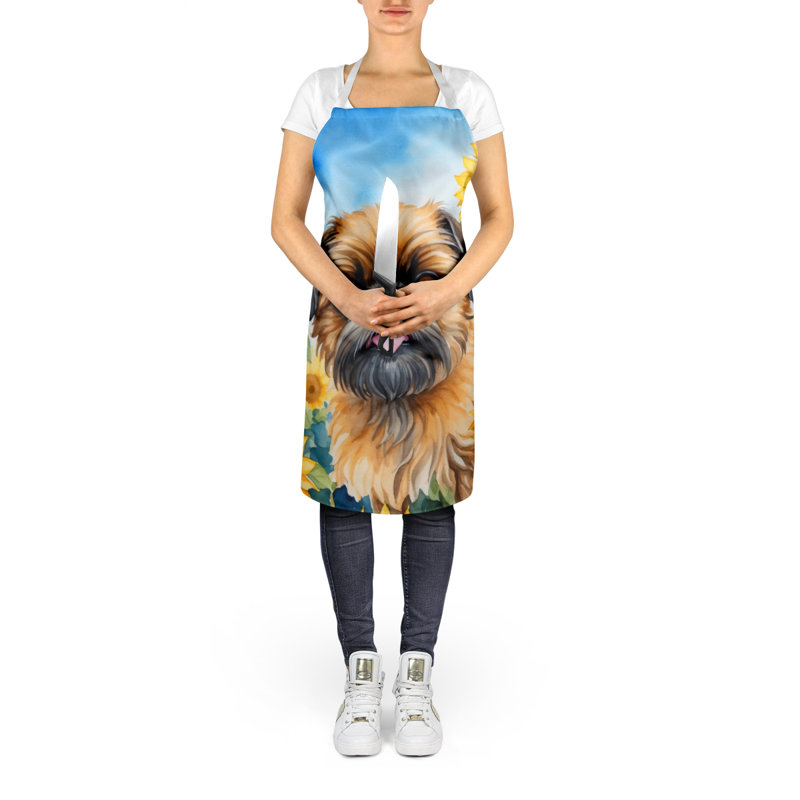 Tablier griffon bruxellois en tournesols