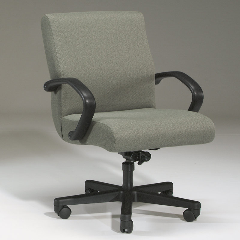 Genuine Leather Conference Chair, Graphite, Mahogany, Tilt Lock Included