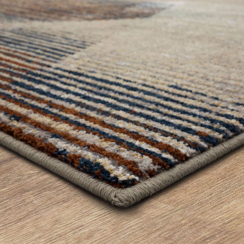 Gray Geometric Stain-Resistant Synthetic Area Rug
