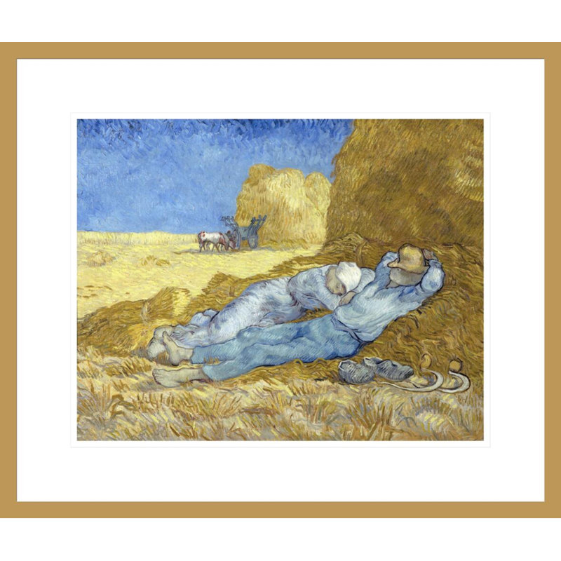 La sieste (d'après millet) par Vincent van Gogh, impression giclée encadrée, H 17,75 po x l 20,93 po
