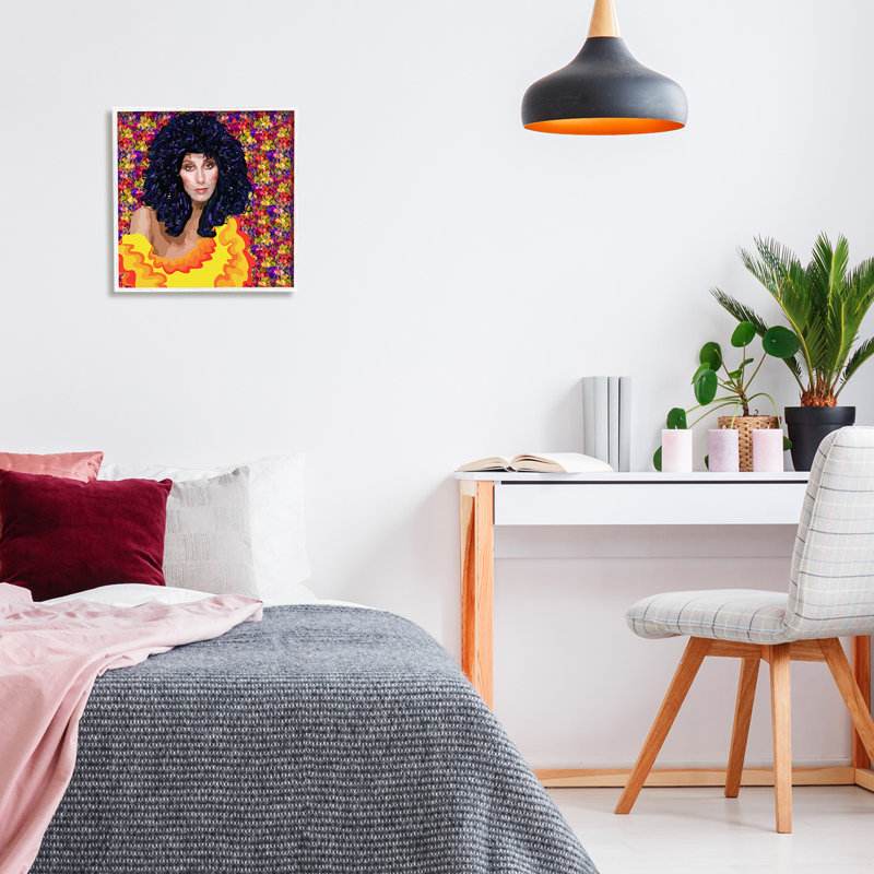 «Modern Fashion Singer Icon Floral Petal Context» par Lynnda Rakos - impression, H 17 po x l 17 po x P 1,5 po