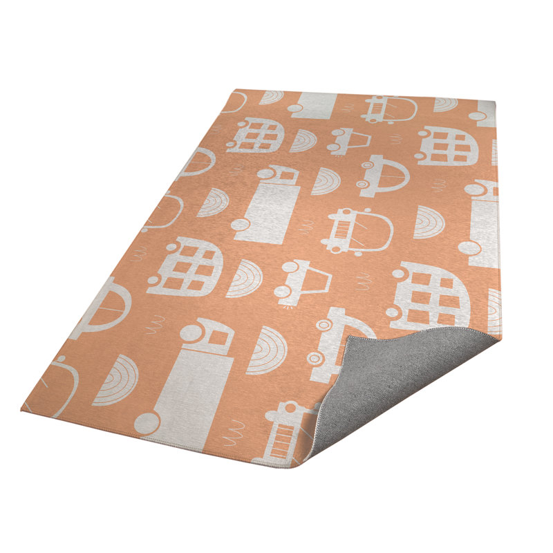 Traffic Kids Play Mat, Rectangle 4' x 6', Peach