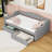 Twin XL Linen Upholstered Daybed with LED Lighting and Dual Storage Drawers-783720433
