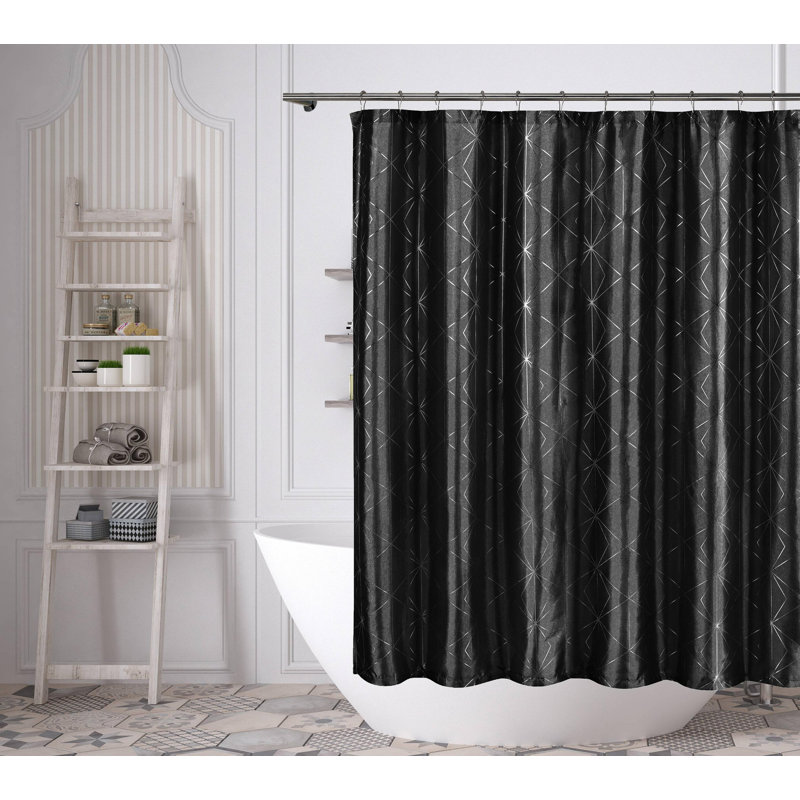 Rideau de douche simple Stonebrook, Noir