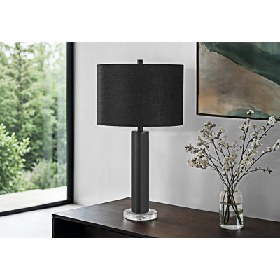 Modern Metal Table Lamp With 3-Way Dimmer And Clear Acrylic Base