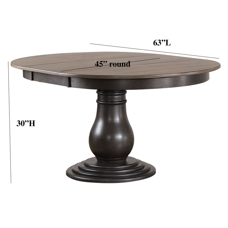 Table de salle à manger à rallonge Florian, Gris, Noir