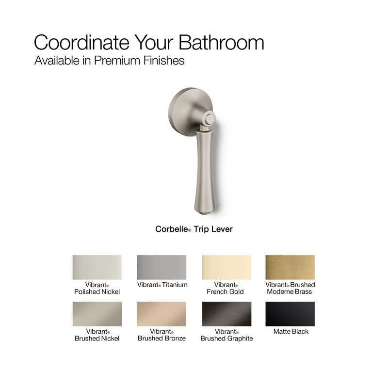Corbelle Left-Hand Trip Lever, Vibrant Brushed Moderne Brass, Left Hand