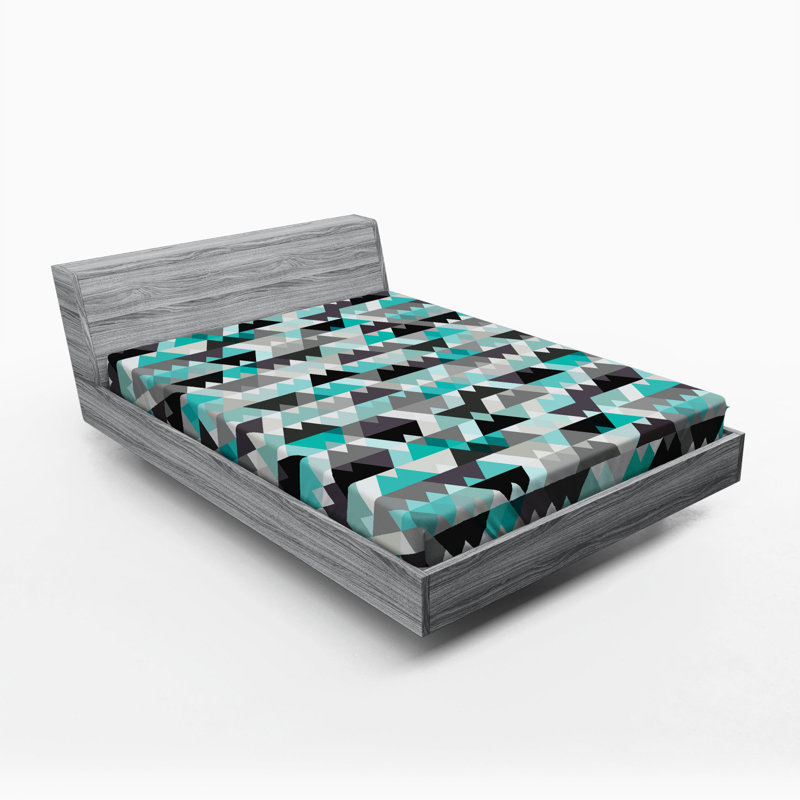 Microfiber Geometric Fitted Sheet, Full Fitted Sheet