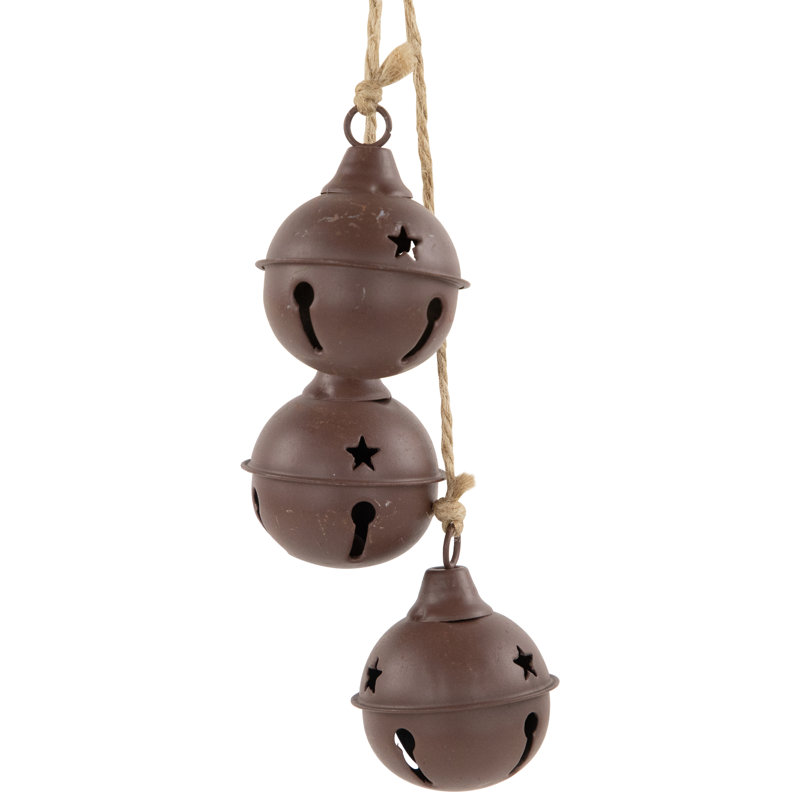Cascading Christmas Jingle Bell Ornaments - 13.5" - Set Of 2, Brown