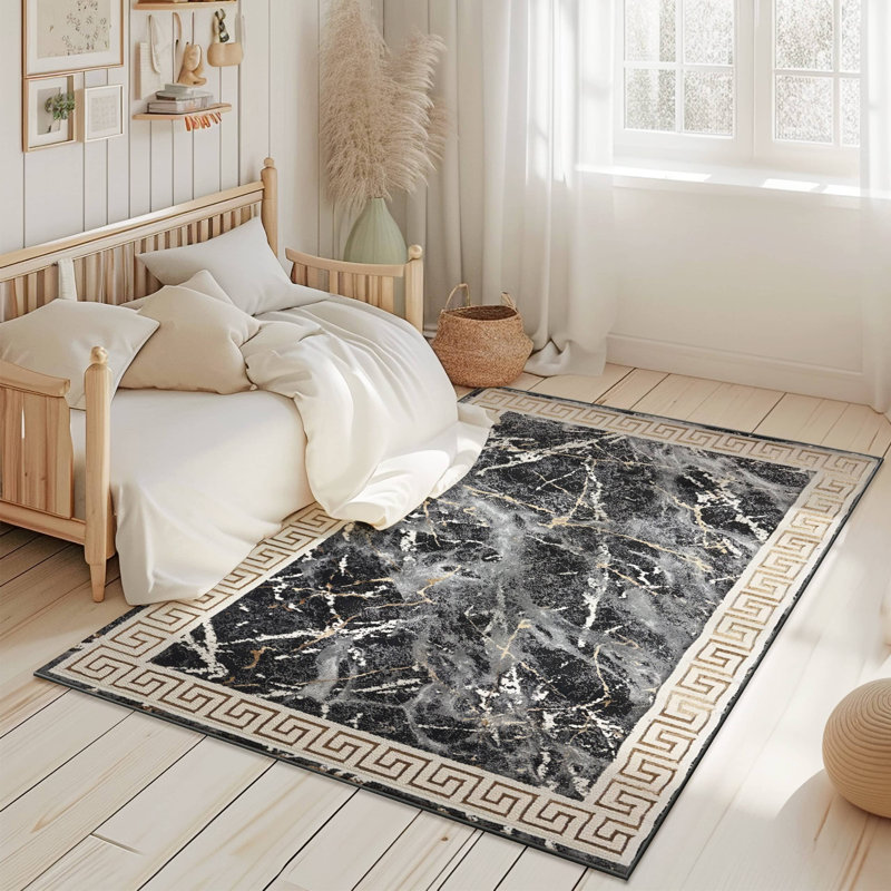 Abstract Flow Tabernash Rug Contemporary Modern Carpet For Living Room, Rectangle 5'3" x 7'7"