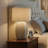 Isla Stoneware Table Lamp with Sculpted Edge, Ivory Glaze