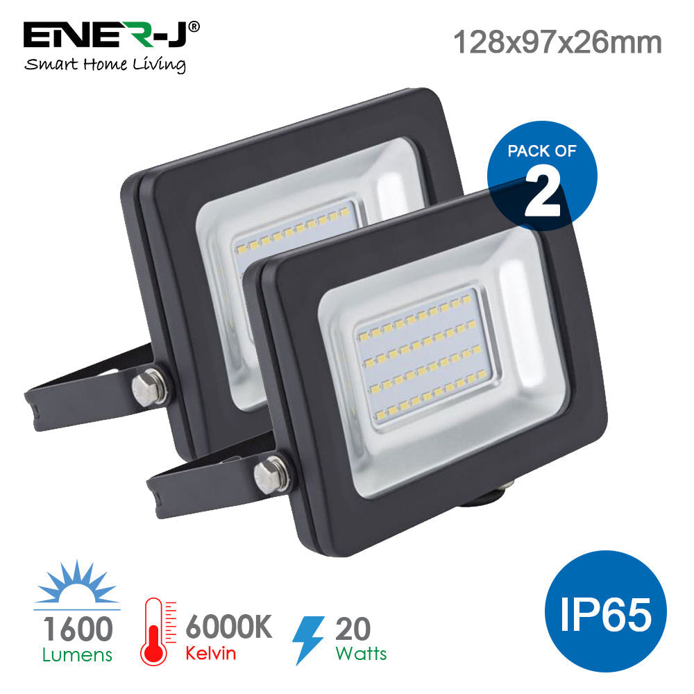 Rackhams Black 20 Watts Led Floodlights Non Pir Slim Line Body With 2 Years Warranty 6000K (Pack Of 2) - Image 4