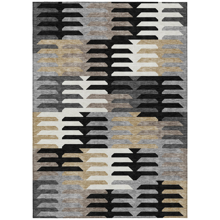 Machine Washable Indoor/Outdoor Aten ACN2328 Geometric Rug