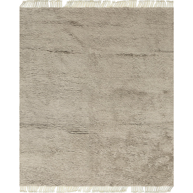 Hand-Knotted High-Quality Light Brown Area Rug