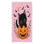 1 pièce mignon chat noir assis dans une serviette de plage citrouille sur le thème d'Halloween pour les activités de plein air, les voyages et le bain, décoration unique