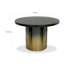 Table de salle à manger Cid Vito, 47 po, plateau rond, base piédestal, noir